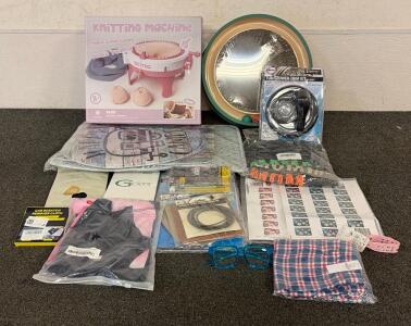 Brand New Products!!! (1) Round Kitten Toy, (1) Camper Bathroom Mat, (1) Knitting Machine, And More