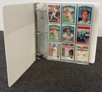 (1) Binder Filled With Major League Baseball Cards Including Terry Harmon, Mickey Scott, Wayne Granger, And More