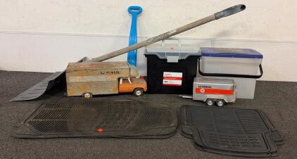 (1) 24&rdquo; Aluminum Snow Pusher, (1) Collectible Aluminum U-Haul Trailer, (1) Collectible U-Haul Truck, And More