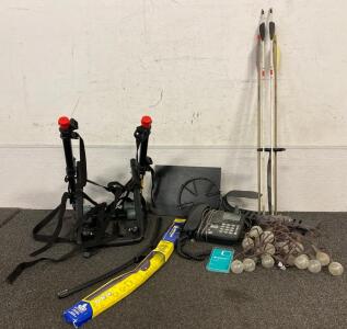 Trunk Mounted Bike Rack, (2) Michelin Windsheild Wipers, Archery Arrows, String Bulb Lights, Phone Case And More