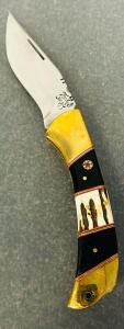 9" Overall Length Tropho-Stag Folding Knife