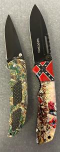 (2) Folding Knives: Frost USA and Wartech (8"-8.5" Overall Lengths)