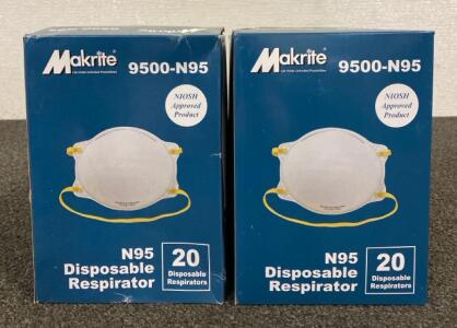 (8) Boxes Of (20) Disposable Respirators