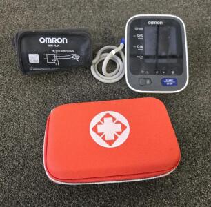 OMRON Upper Arm Blood Pressure Monitor & First Aid Kit