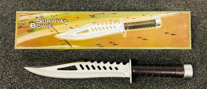 16.5" Overall Survival Bowie Knife With Sheath