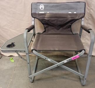 Coleman Aluminum Deck Chair with Side Table.