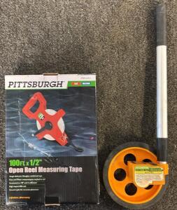 Pittsburgh 10,000 Ft. Meter Measuring Wheel & Pittsburgh 100ft x 1/2&rdquo; Open Reel Measuring Tape