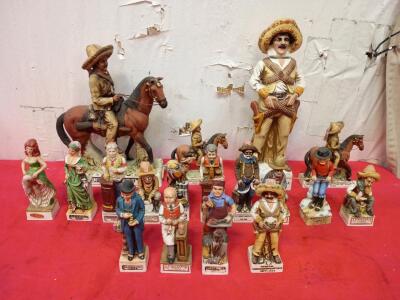 Collection of [18] Vintage Ceramic Liquor Decanters Figurines Primarily From the 1970s