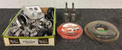 (2) Lubriguns, 125ft Trimmer Line, 150ft Trimmer Line, Steel Hose Clamps, Wall Plates, & More