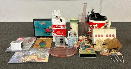 (1) Coca-Cola Cookie Jar, Home Decor, (1) Coca-Cola Cup, And More