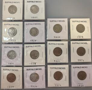 (14) Buffalo Nickels 1919-1936