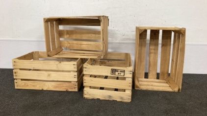 (4) Wooden Crates