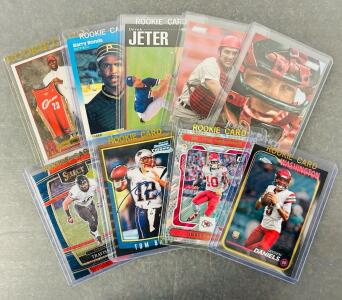 Rookie Cards Including: LeBron James, Barry Bonds, Derek Jeter, Johnny Bench, Tom Brady, Travis Kelce, Jayden Daniels, and Isiah Pacheco