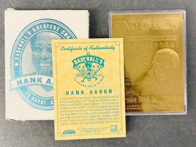 Collectible 1996 Bleachers 23KT Hank Aaron Sports Card