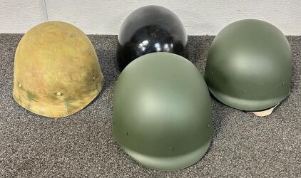(4) Military Style Helmets