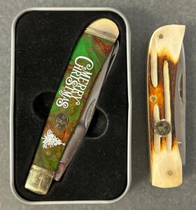 (2) Folding Pocket Knives: Christmas Collectible Knife and Whitetail Cutlery