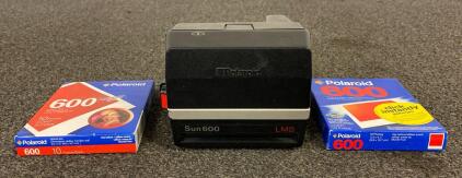 Vintage Polaroid Sun 600 LMS Instant Film Camera (Works) With (2) Packs Of Film