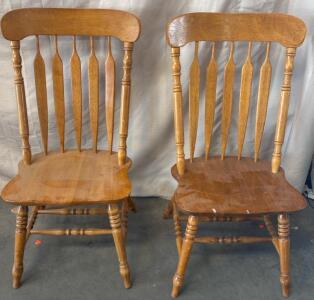 (2) Wooden Kitchen Chairs H 3&rsquo; 2&rdquo; W 1&rsquo; 8&rdquo; L 1&rsquo; 6&rdquo;