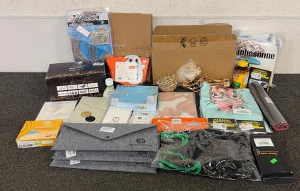 Brand New Products Including (1) Set Of Gold Candle Holders, (1) Danco Remodel Cover Plate, (1) Bathroom Mat, And More