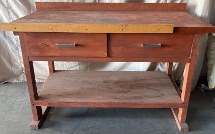 Wooden Workbench H 3&rsquo; W 5&rsquo; L 2&rsquo; 4&rdquo;