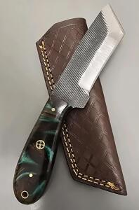 Carbom Steel Custom Blade Knife W/ Leather Sheath