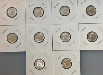(10)1947-1955 Roosevelt Dimes- 90% Silver Coins