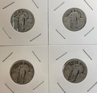 (4) Standing Liberty Quarter Dollar - 90% Silver