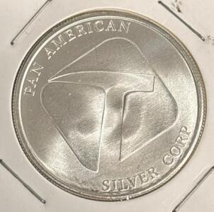 Troy 1oz .999 Fine Silver Pan American Silver Corp Coin