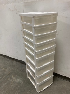 Tall Plastic 9-Drawer Storage