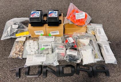 (2) Sets Of Paladou Rack Runer Mounts, Stainless Steel Hinges, Shear Bolts, Dent Puller Suction Cups, and Hardware