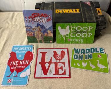 Dewalt Tool Case And (6) Purina Signs