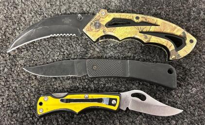 (3) Pocket Knives (5.5"-8" Overall Lengths)
