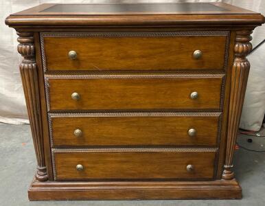 2 Drawers File Cabinet With Leather Inlay On top H 2&rsquo; 8.5&rdquo; W 3&rsquo; 2&rdquo; L 1&rsquo; 10&rdquo;