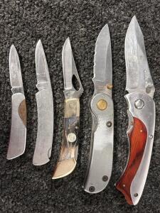 (5) Pocket Knives (4"-7.5" Overall Lengths)