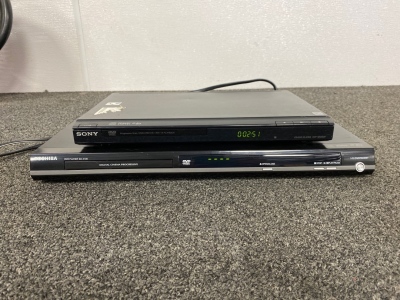 Toshiba and Sony DVD Players, Both Power On
