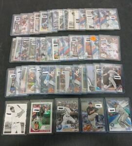 (50) Assorted Topps, B Chrome And Bowman's Best Baseball Cards Including Derek Holland, Dustin Fowler In Plastic Hard Cover