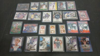 (16) Assorted Topps And Bowman's Best Baseball Cards Including Tim Anderson, Edwin Encarnacion In Plastic Hard Cover (9) Assorted Sports Cards Including Soccer, WWE And Hockey In Plastic Hard Cover