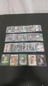 (50) Assorted Topps, B Chrome And Bowman's Best Baseball Cards Including Phil Huges, Ian Kinsler In Plastic Hard Cover
