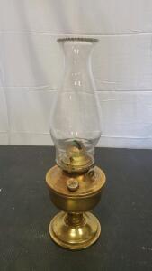 Vintage Brass Hurricane Oil Lamp