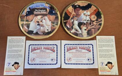 (2) Mickey Mantle "The Greatest Switch Hitter" & "Triple Crown 40th Anniversary 1956-1996" Collectors Edition Plates