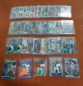 (50) Assorted Topps Chrome, Topps Herritage And Optic Donruss Baseball Cards Including Rhett Lowder, Kyle Hendricks In Plastic Hard Cover