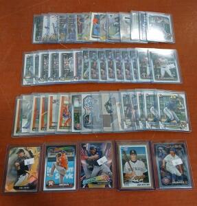 (50) Assorted Topps Chrome, B Chrome And Bowman Baseball Cards Including Paul Skenes, Wyatt Langford In Plastic Hard Cover