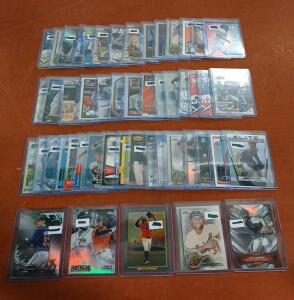 (50) Assorted Topps Chrome and B Chrome Baseball Cards Including Jake Rodgers, Carlos Correa In Plastic Hard Cover