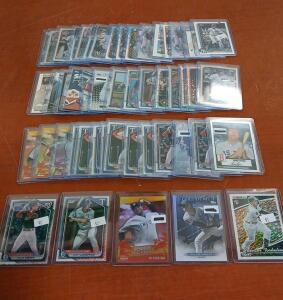 (50) Assorted Topps Chrome and B Chrome Baseball Cards Including Dylan Crews, Walker Buehler In Plastic Hard Cover