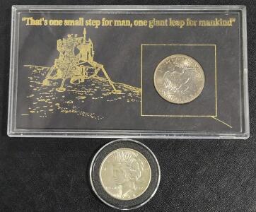 (1) 1922 Silver Peace Dollar & (1) 1971 Eisenhower Liberty Dollar
