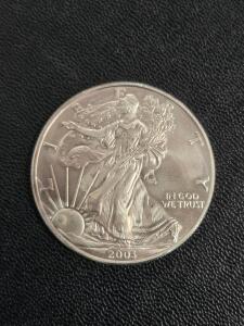 (1) 2003 - 1 oz American Silver Eagle .999 Fine Silver Dollar Uncirculated US Mint / +$70 Value!