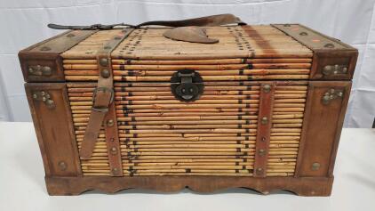 Vintage Wooden Trunk 28.5"x15"x15"
