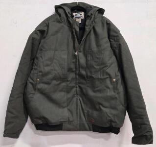 Steelguard Heavy Duty Insulated Hooded Work Zip-Up Jacket / Style: 3355 / Dark Olive Green / 3XL