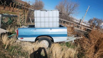 Homemade 6' Truck Bed Trailer With 300- Gallon Water Tank in back