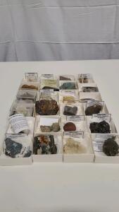 24 Piece Rock,Mineral And Fossil Collection